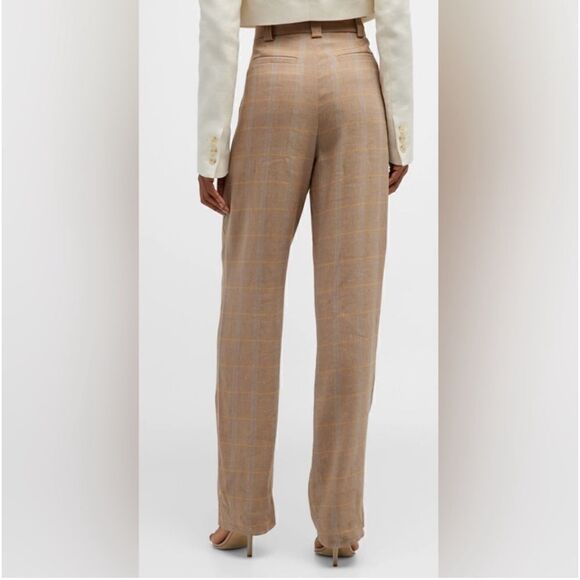 NWT A.L.C. Fynn Plaid Printed Straight-Leg Pants with a pleated front size 2 - Picture 3 of 8